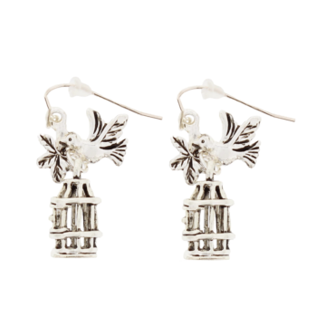 Fluttering Freedom Silver Earrings.