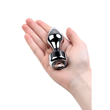 Metal by TOYFA Anal plug metal silver with diamond crystal