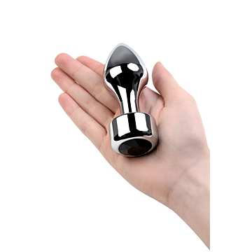 Metal by TOYFA Anal plug metal silver with diamond Black