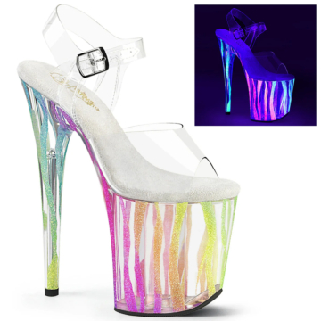 Pleaser Blacklight Reactive Neon Platform 20cm Flamingo-808RG