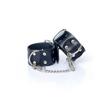 Kinksters Studded Handcuffs Black Vegan Leather