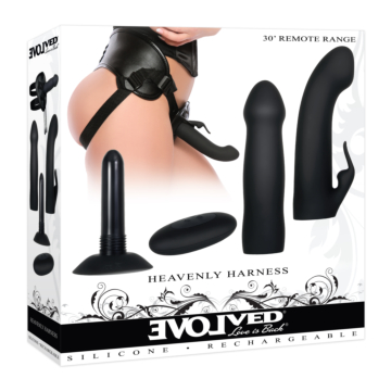 Experience Heavenly Pleasure with Evolved Black Harness