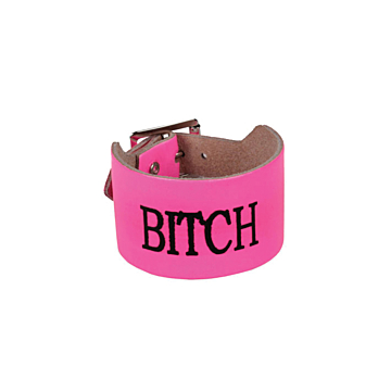 BULLET69 BOLD BITCH WRISTBAND Pink Leather