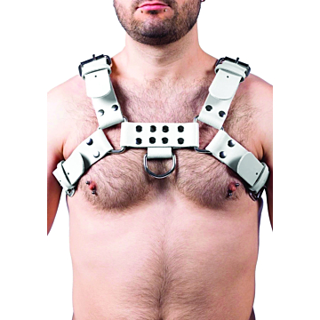 Kinksters Genuine Leather Men's Harness - White
