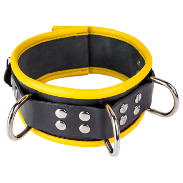 Kinksters Leather Necklace: Black/Yellow