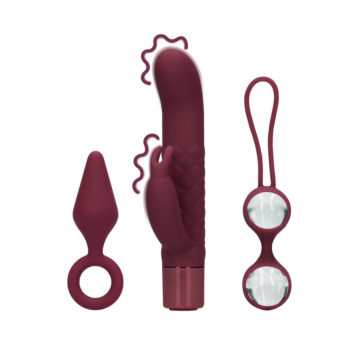 (S)explore - Vibrating Sex Toy Kit for Her - Dark Cherry
