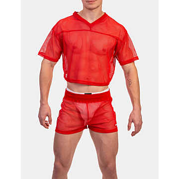 Barcode Berlin Red Mesh Tee Poliester