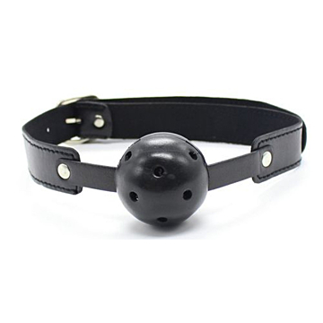 Toyz4lovers Silent Nights Breath Hole Ball Gag Black Leather