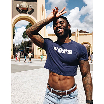 Barcode Berlin Crop Tee Vers Blue