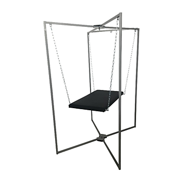 Kinksters Black Sling Bench: Metal & Leather