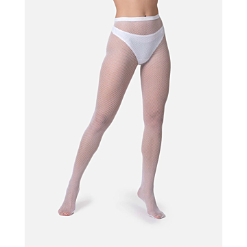 Mesh High Waist Pantyhose White os