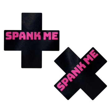 Pastease Black Crossed Spanks Pink.