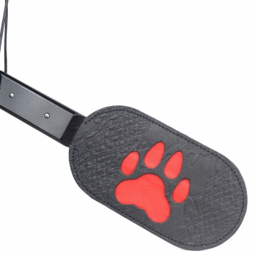 DARK INK Puppy Paw Paddle Black Leather.