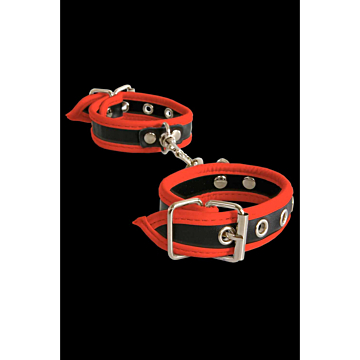 Soiemio Red-Hot Restraints Vegan Leather Cuffs.