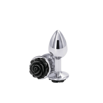 NS NOVELTIES Rose Aluminum Butt Plug - Small Black