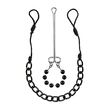 Pipedream Fetish Fantasy Black Nipple & Clit Jewelry Metal/Polyester