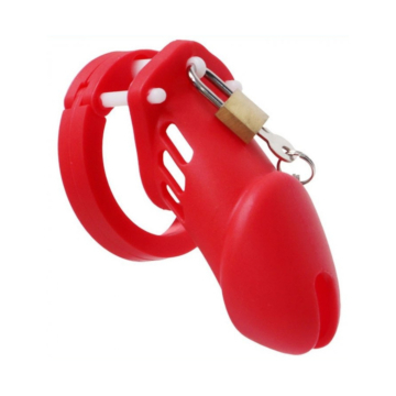 Naughty Dreams Red Silicone Chastity Cage