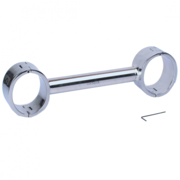 Kinksters Stainless Steel Handcuffs with Spreader Bar - Silver