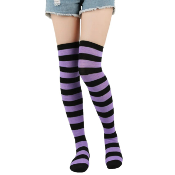 Stocking Over The Knee Socks Purple Black