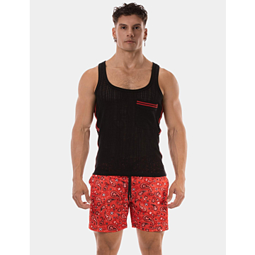 Barcode Berlin Tank Top Lilan Black - Red