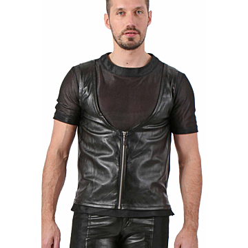 Soiemio Black Leatherate Men's Top