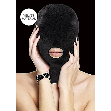 Shots Media's Black Velvet Mask with Mouth Opening & Velcro