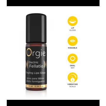 Orgie Eletric Fellatio Lip Gloss Vibrator 10ml
