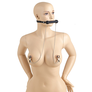 Virgite Nipple Clamps With Bar Gag