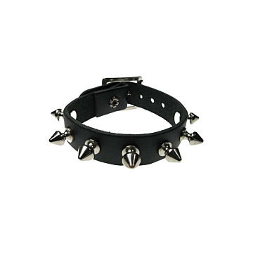 Kinksters Leather Wristband Black Spikes