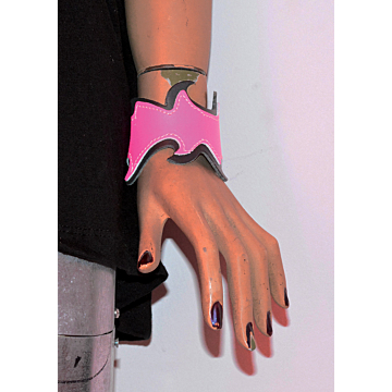 Kinksters Fire Pink Leather Wristband.