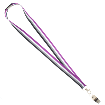 Metal Whistle "Multi" with Asexual Lanyard.