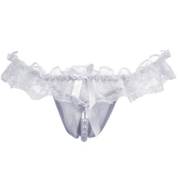 Women Lace Cortchless T-string White