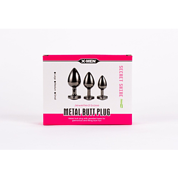 X-MEN Secret Shine Jewelled Base Metal Blug Plug Set Black