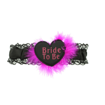 Heart Bride to Be Garters: Black
