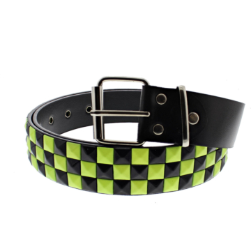 Kinksters Chessboard Belt Yellow Leather