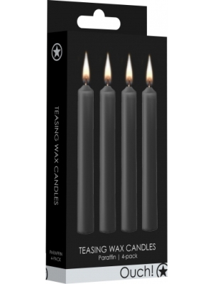Shots Media's Black Teasing Wax Candles Pack (4) - Parafin