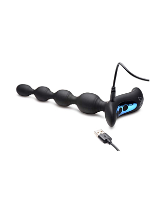 Remote-Controlled Black Silicone Anal Beads" by XR Brands