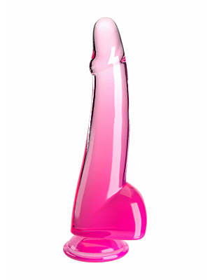 King Cock Clear With Balls 10in Pink
