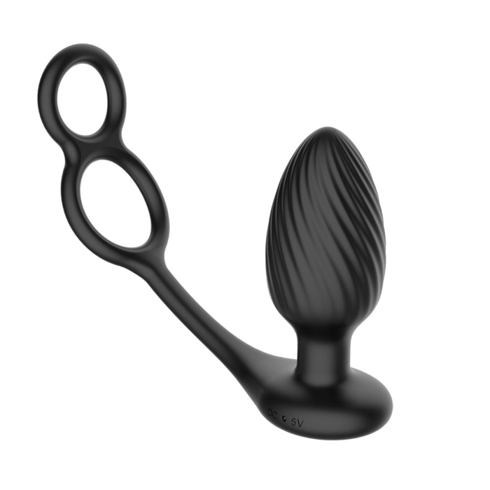 Nexus - TORNADO Rotating Plug with Cock & Ball Rings - Black - image 1 Nexus - TORNADO Rotating Plug with Cock & Ball Rings - Black - image 1