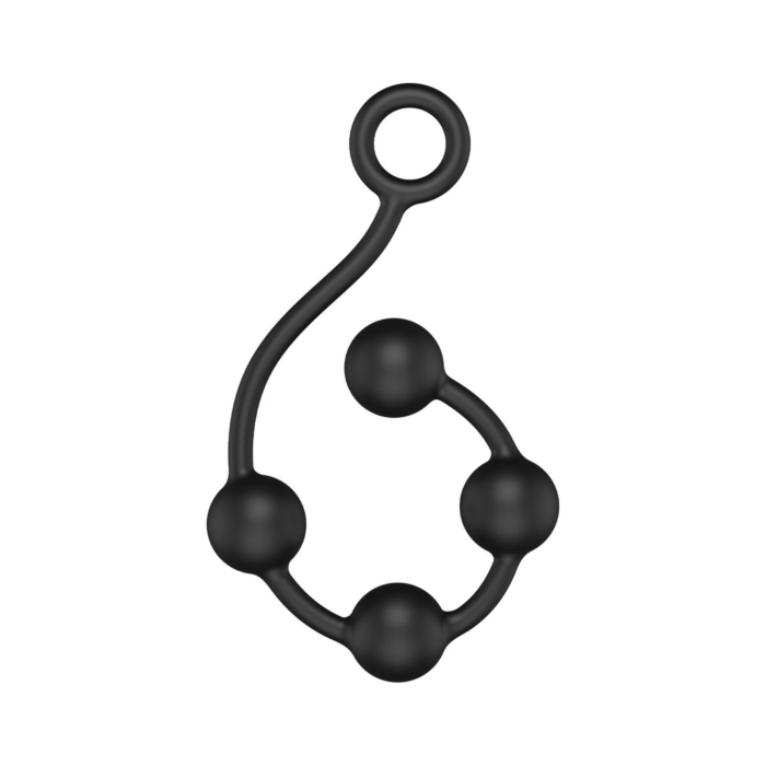 EXCITE Medium Silicone Anal Beads - Black - image 1