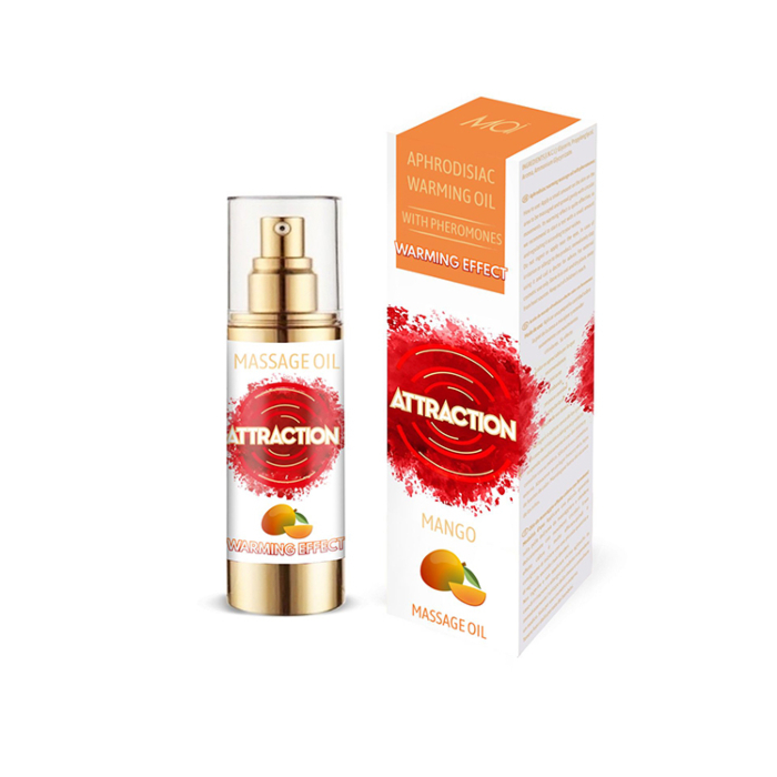 Attraction Mai Aphrodisiac Warming Massage Oil with Pheromones 30 ml - Mango - Erotic Gel Attraction Mai Aphrodisiac Warming Massage Oil with Pheromones 30 ml - Mango - Erotic Gel