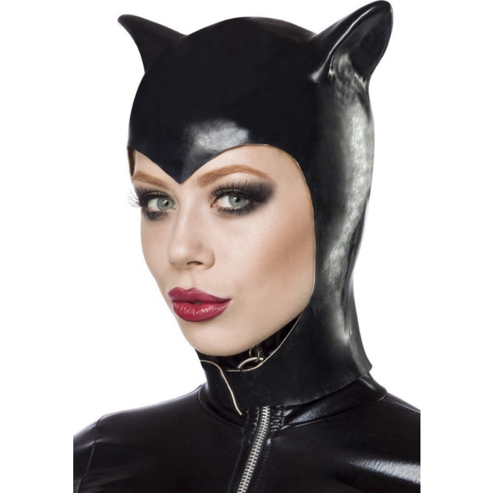 Latex Catwoman Mask - One Size - Sexy Hood Latex Catwoman Mask - One Size - Sexy Hood