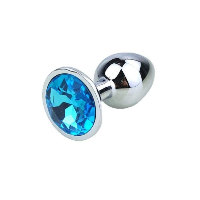 Anal Plug Metallic Buttplug Small Silver/Light Blue Passion Labs