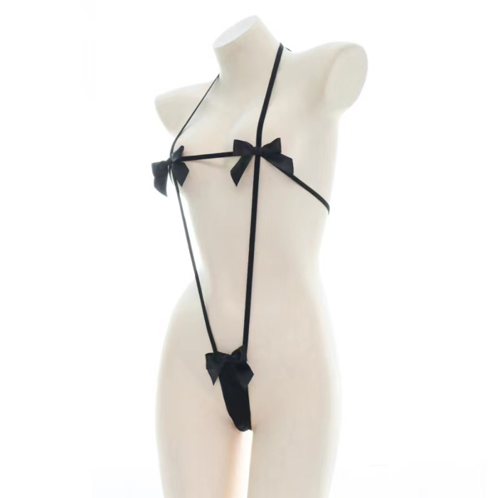 Micro Body with Bows, Black, OS Micro Body with Bows, Black, OS