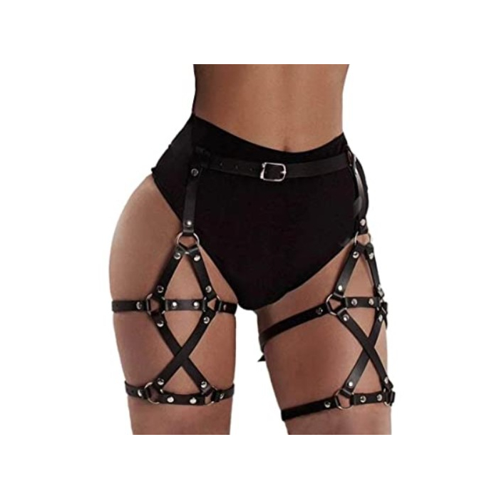 Leg Harness System with Eco Leather, Black - One size Leg Harness System with Eco Leather, Black - One size