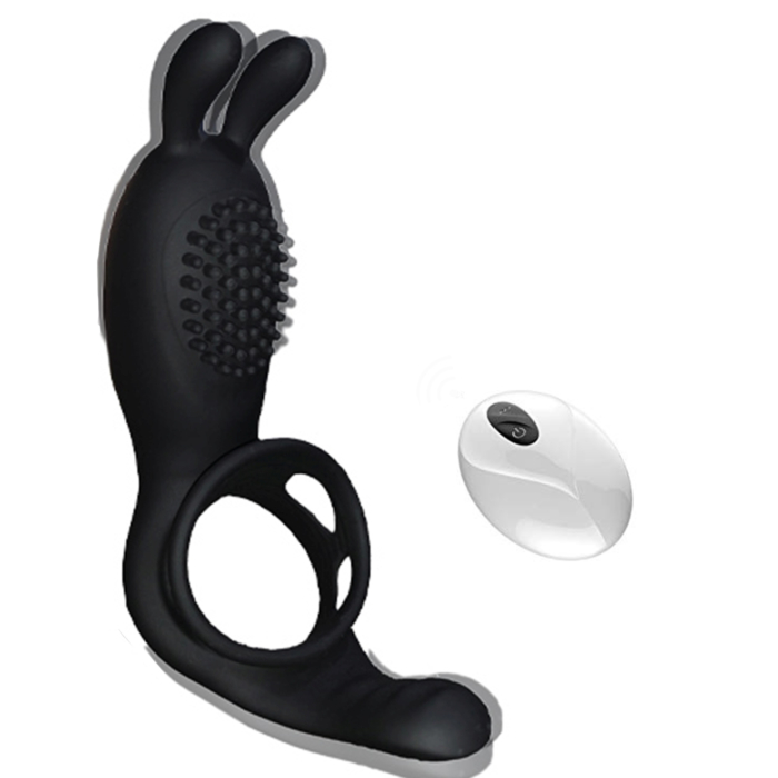 Vibrating Rabbit Cock Ring with Remote Control - Rechargeable Vibrating Rabbit Cock Ring with Remote Control - Rechargeable