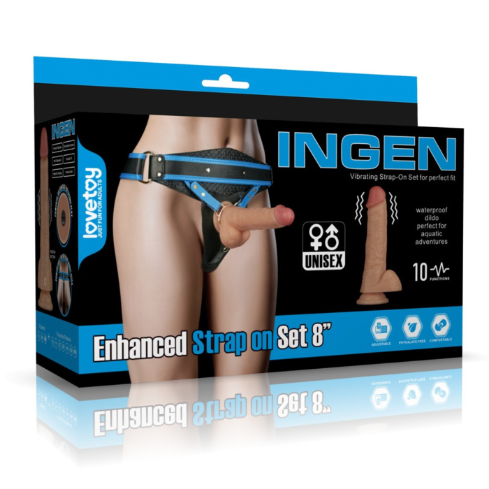 Vibrating Enhanced Strap-On Set 8-inch Vibrating Enhanced Strap-On Set 8-inch