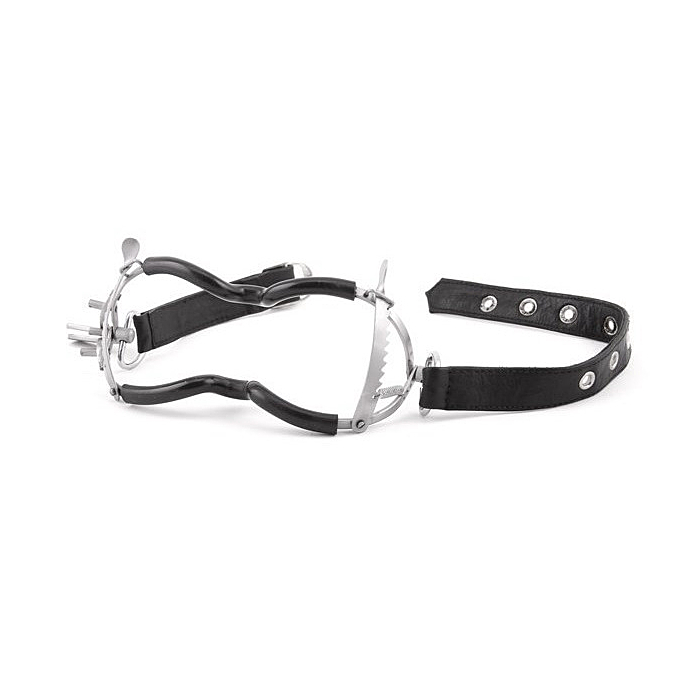 Whitehead Ratchet Mouth Gag With Leather Strap + PVC Coating Whitehead Ratchet Mouth Gag With Leather Strap + PVC Coating