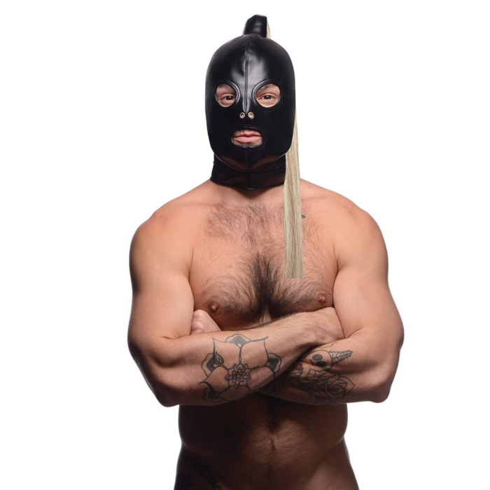 Bondage Mask with Blonde Ponytail Bondage Mask with Blonde Ponytail