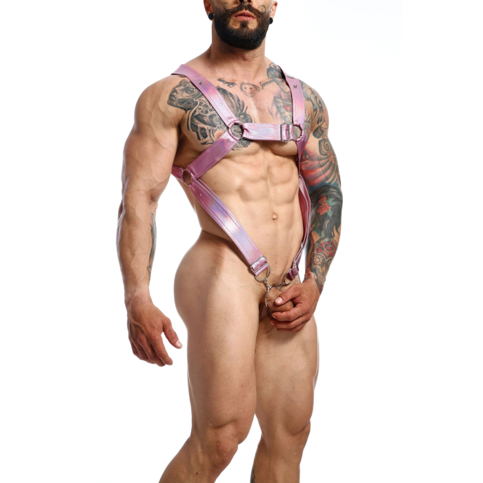 DNGEON Cross Cockring Harness Pink DNGEON Cross Cockring Harness Pink